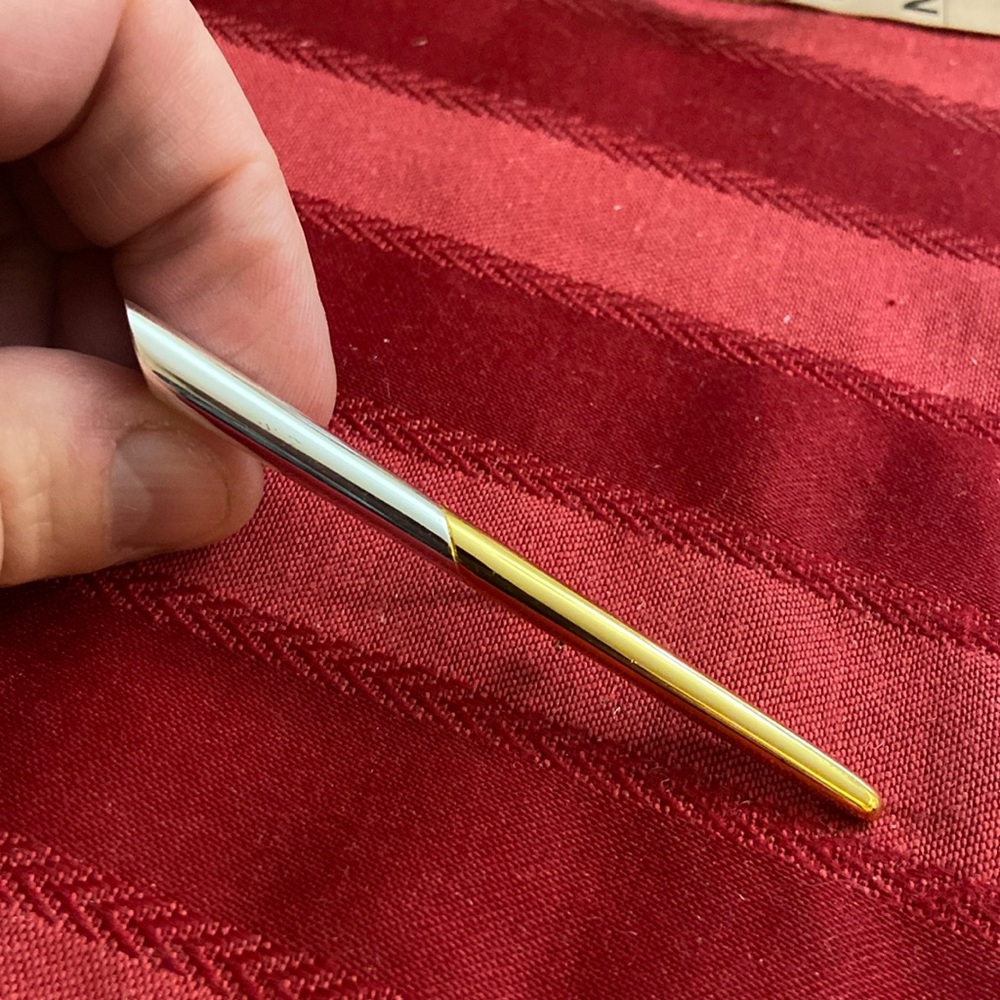 Vintage 70s MONET Silver & Gold Tone Bar Broach